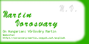 martin vorosvary business card