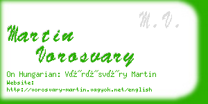 martin vorosvary business card
